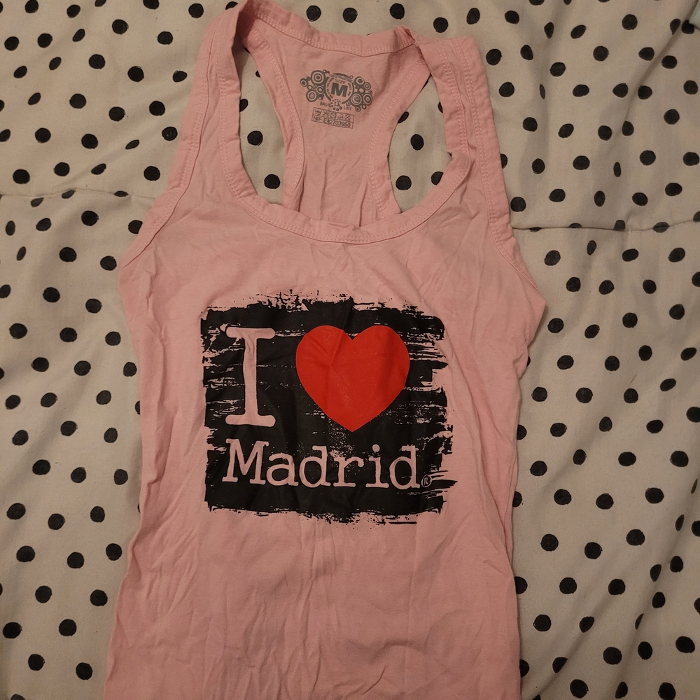 Pink 'I Love Madrid' Tank Top